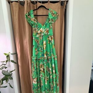 Aqua Green Maxi Sundress with Sweetheart Neckline